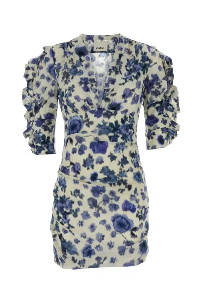 Isabel Marant Printed Stretch Silk Doris Mini Dress In Multi