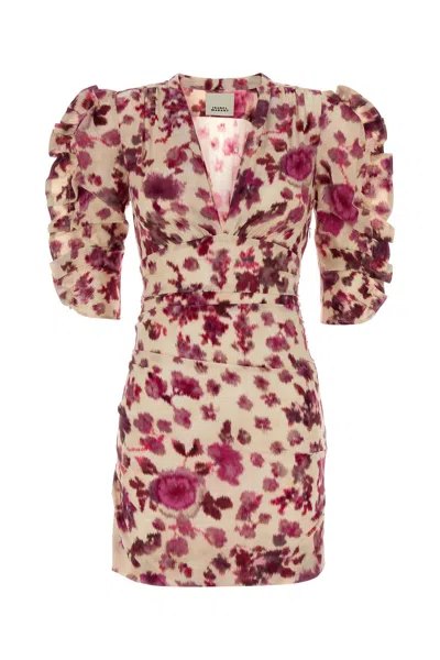 Isabel Marant Printed Stretch Silk Doris Mini Dress In Multi