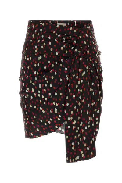 Isabel Marant Printed Stretch Silk Ovia Skirt In Multi