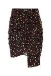 Isabel Marant Asymmetric Hem Mini Skirt With Polka Dots In Brown