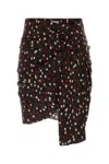 Isabel Marant Asymmetric Hem Mini Skirt With Polka Dots In Brown