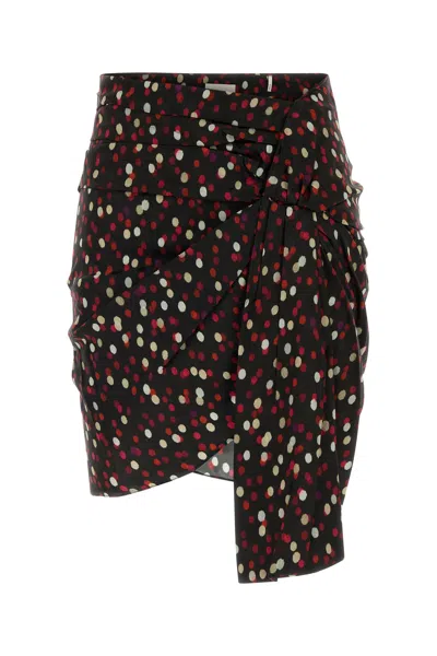 ISABEL MARANT PRINTED STRETCH SILK OVIA SKIRT