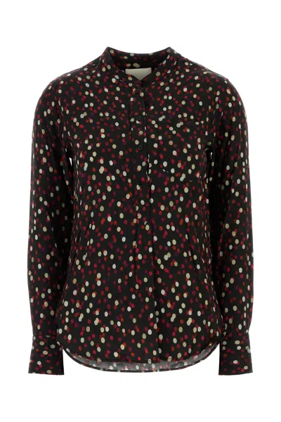 Isabel Marant Printed Stretch Silk Rusak Shirt In Black