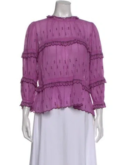 Pre-owned Isabel Marant Printed Three-quarter Sleeve Blouse In Purple
