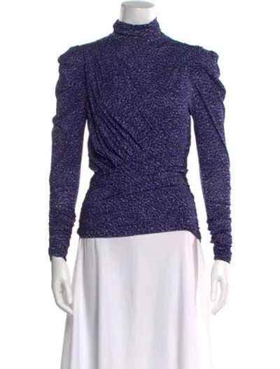 Pre-owned Isabel Marant Printed Turtleneck Sweatshirt In Purple