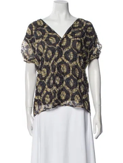 Pre-owned Isabel Marant Printed V-neck Blouse In Neutral