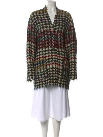 Pre-owned Isabel Marant Printed V-neck Sweater In Green