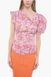 Isabel Marant Printes Madinea Blouse With Asymmetric Sleeves