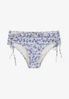Isabel Marant Floral Printed Tie Fastened Bikini Briefs In Blue