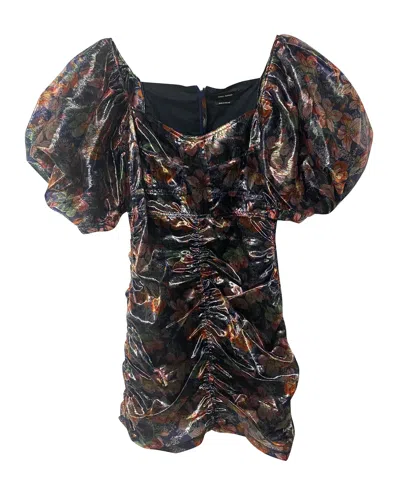 Isabel Marant Puff Sleeve Dress In Multicolor Polyester