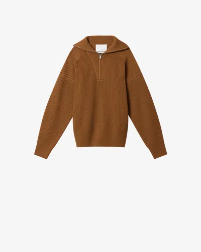 Isabel Marant Benny Zip-up Sweater In Brown
