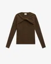 Isabel Marant 'kern' Twist Detail Knit Sweater In Burgundy