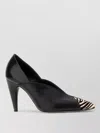 Isabel Marant Luza Calf Hair-trimmed Snake-effect Leather Pumps In Black