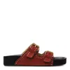 Isabel Marant Lennyo Suede Buckle Sandals In Red