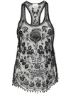 Isabel Marant Floral Embroidery Mesh Tank Top