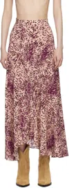 Isabel Marant Fuchsia Printed Sakura Nude Skirt In Purple