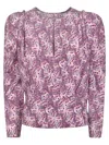 Isabel Marant Graphic-print Silk-blend Blouse In Purple