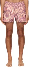Isabel Marant Purple Vicente Swim Shorts In Bkoc/ Black/ Ochre