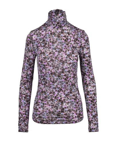 Isabel Marant Purple Viscose Elastane Women's Jersey Underlayer Top In Gray