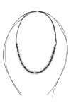 Isabel Marant Puzzle Dream Scarf Necklace In Black/ Silver