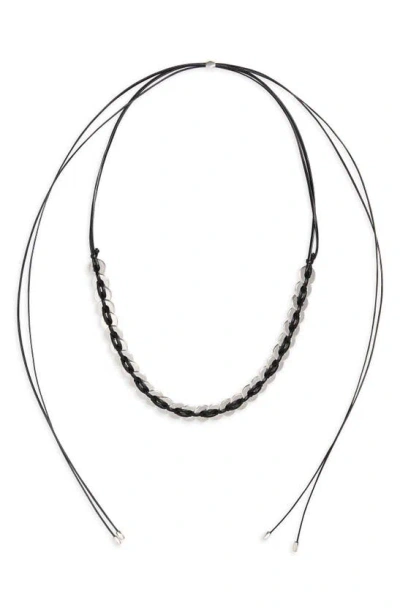 Isabel Marant Puzzle Dream Scarf Necklace In Black/ Silver