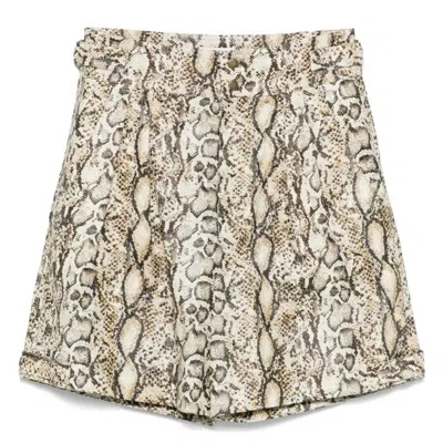 Isabel Marant Python Print Felize Shorts In Animal Print