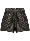 Isabel Marant Candice Mini Shorts In Quilted Leather In Black
