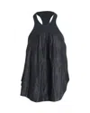 Isabel Marant Racerback Pleated Blouse In Black Silk In Black