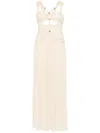 Isabel Marant Rafael Embellished Braided Silk-crepon Maxi Dress In Neutrals
