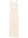 Isabel Marant Rafael Embellished Braided Silk-crepon Maxi Dress In Neutrals