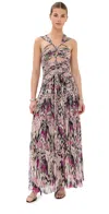 Isabel Marant Rafael Cutout Embellished Braided Printed Silk-crepon Maxi Dress In Pink