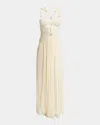Isabel Marant Rafael Embellished Braided Silk-crepon Maxi Dress In Ecru