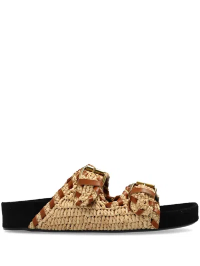 Isabel Marant Raffia And Leather Sandals