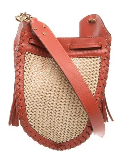 Pre-owned Isabel Marant Raffia Bucket Bag In Neutral