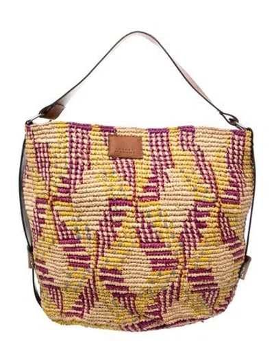 Pre-owned Isabel Marant Raffia Bucket Bag In Neutral