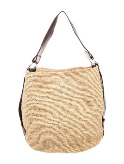 Pre-owned Isabel Marant Raffia Hobo In Neutral