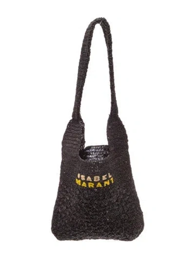 Pre-owned Isabel Marant Raffia Shoulder Bag In Black
