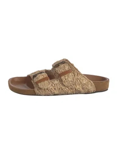 Pre-owned Isabel Marant Raffia Slides In Neutrals