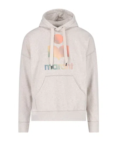 Isabel Marant Rainbow Logo-print Hoodie In Gray