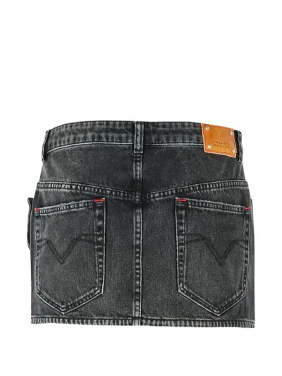 Isabel Marant Ralma Button-side Mini Skirt In Gray
