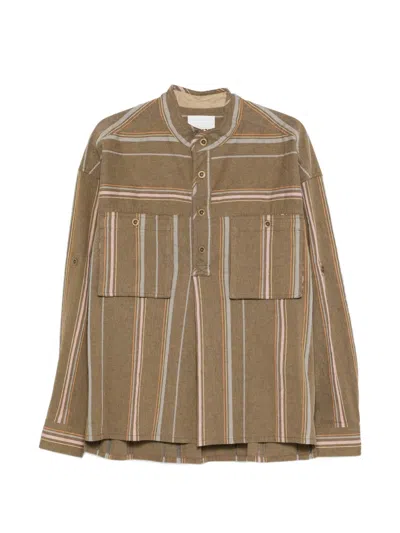 Isabel Marant Ralvin Striped Long-sleeve Shirt In Brown