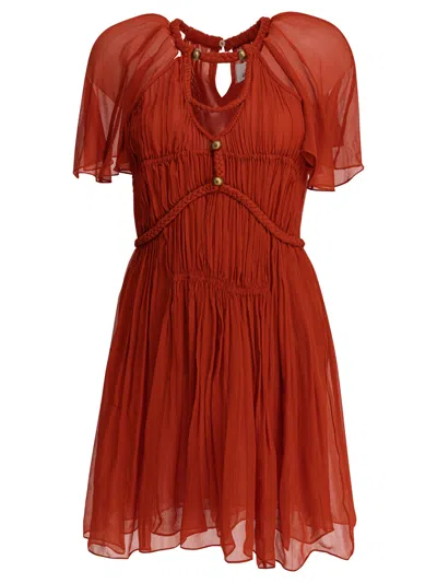 Isabel Marant Randalia Dresses Orange In Brown