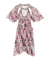 Isabel Marant Randalia Short Dress In Gathered Silk In Pink