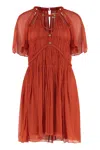 Isabel Marant Randalia Embellished Cutout Printed Silk-crepon Mini Dress
