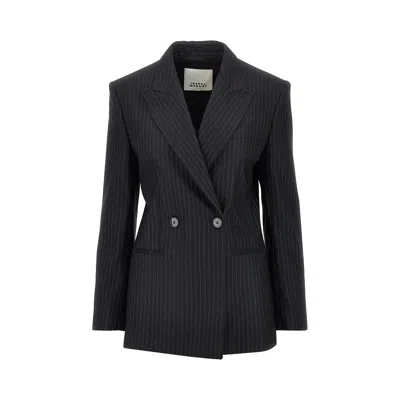 Isabel Marant 'ranya' Double-breasted Jacket In Blue