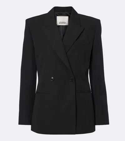 Isabel Marant Ranya Double-breasted Virgin Wool Blazer In Black