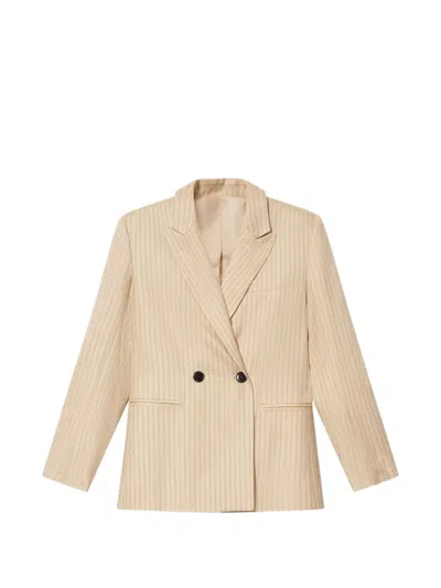 Isabel Marant Double Breasted Pinstripe Tailoring Suit Jacket In Multi