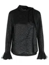 Isabel Marant Raphaella Blouse In Silk And Black Viscose In Multi