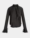 Isabel Marant Raphaella Neck-tie Paisley-silk Long-sleeve Blouse In Multi