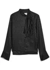 Isabel Marant Raphaella Paisley-jacquard Satin Blouse In Black